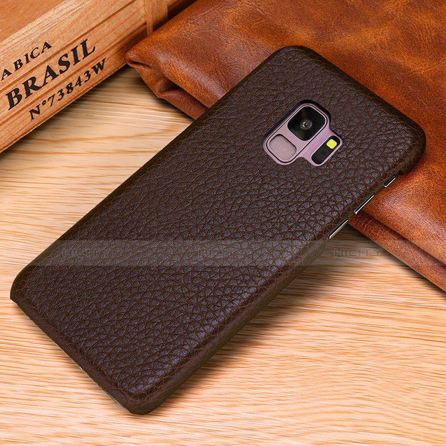 Custodia Lusso Pelle Cover P01 per Samsung Galaxy S9 Marrone