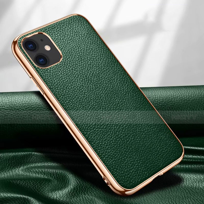 Custodia Lusso Pelle Cover per Apple iPhone 12 Mini Verde