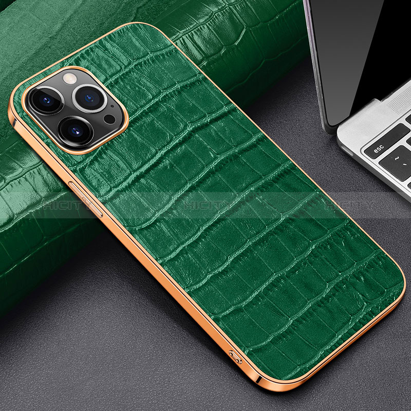 Custodia Lusso Pelle Cover per Apple iPhone 14 Pro Verde