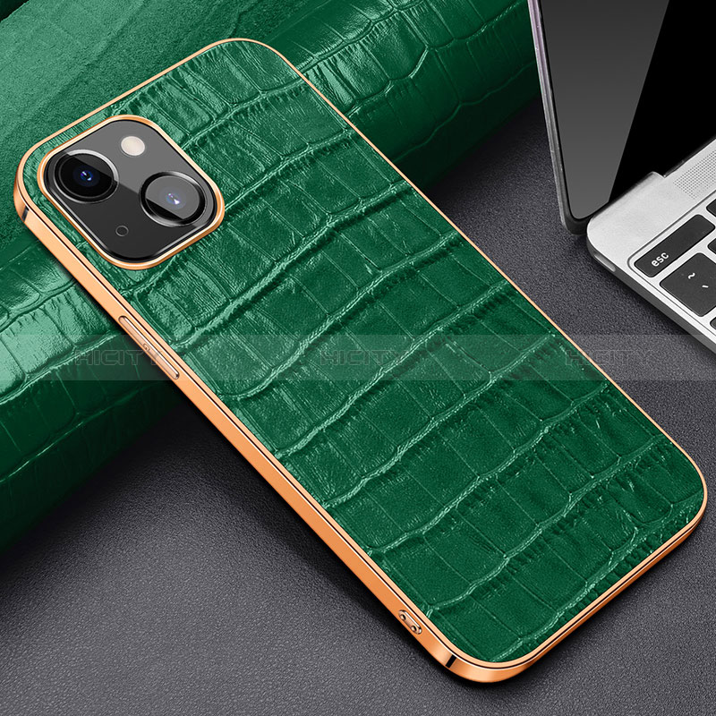 Custodia Lusso Pelle Cover per Apple iPhone 15 Verde