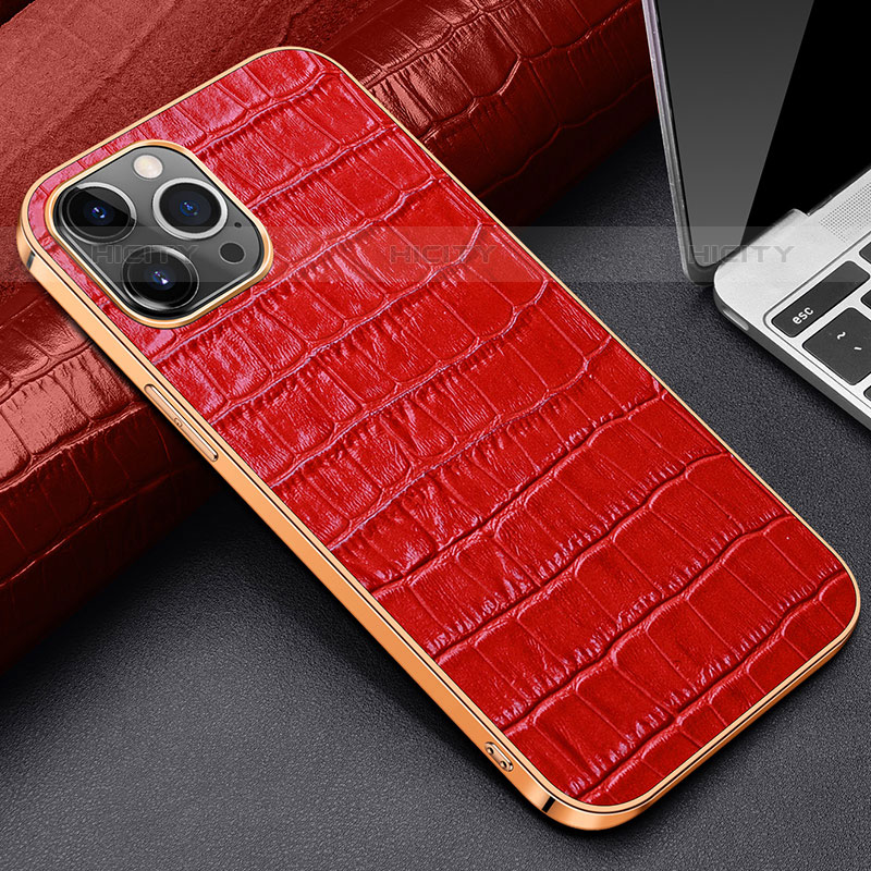 Custodia Lusso Pelle Cover per Apple iPhone 16 Pro Rosso