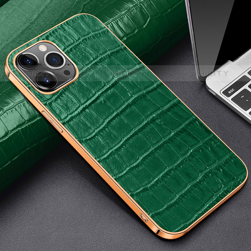 Custodia Lusso Pelle Cover per Apple iPhone 16 Pro Verde