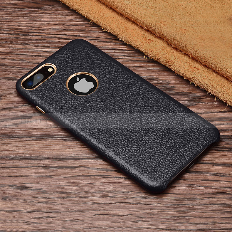 Custodia Lusso Pelle Cover per Apple iPhone 8 Plus Nero