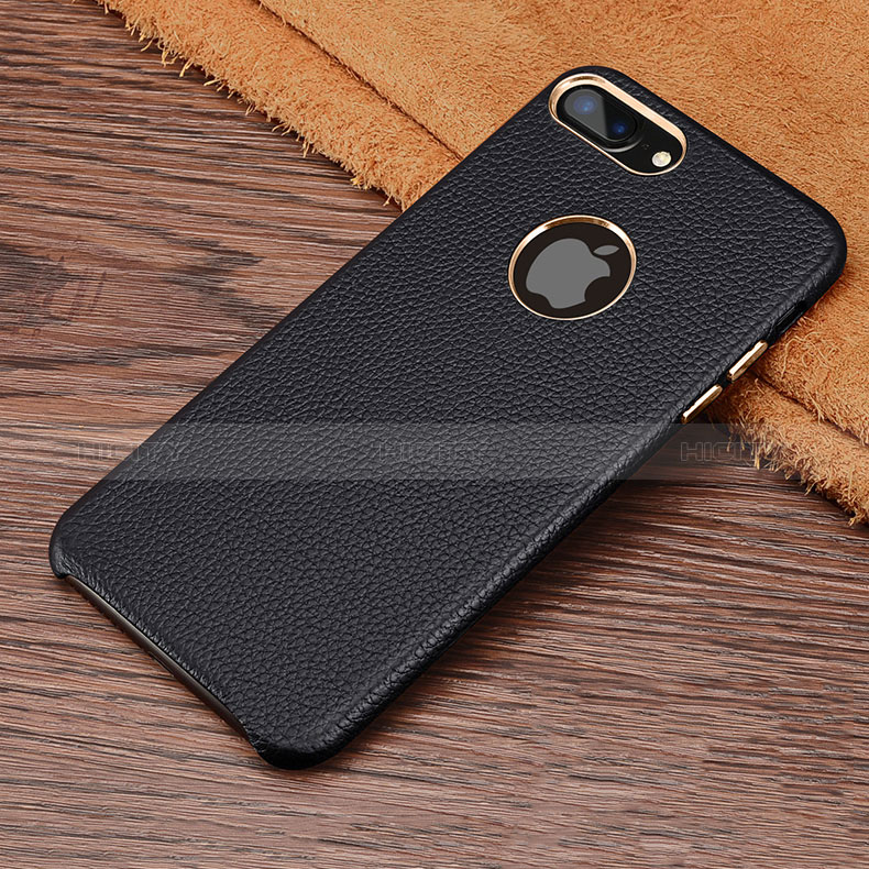 Custodia Lusso Pelle Cover per Apple iPhone 8 Plus Nero