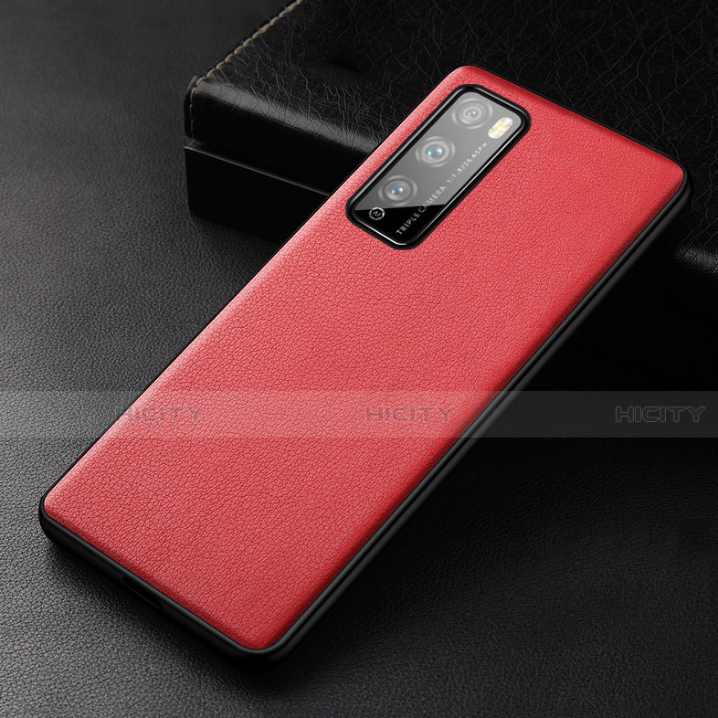 Custodia Lusso Pelle Cover per Huawei Enjoy 20 Pro 5G Rosso