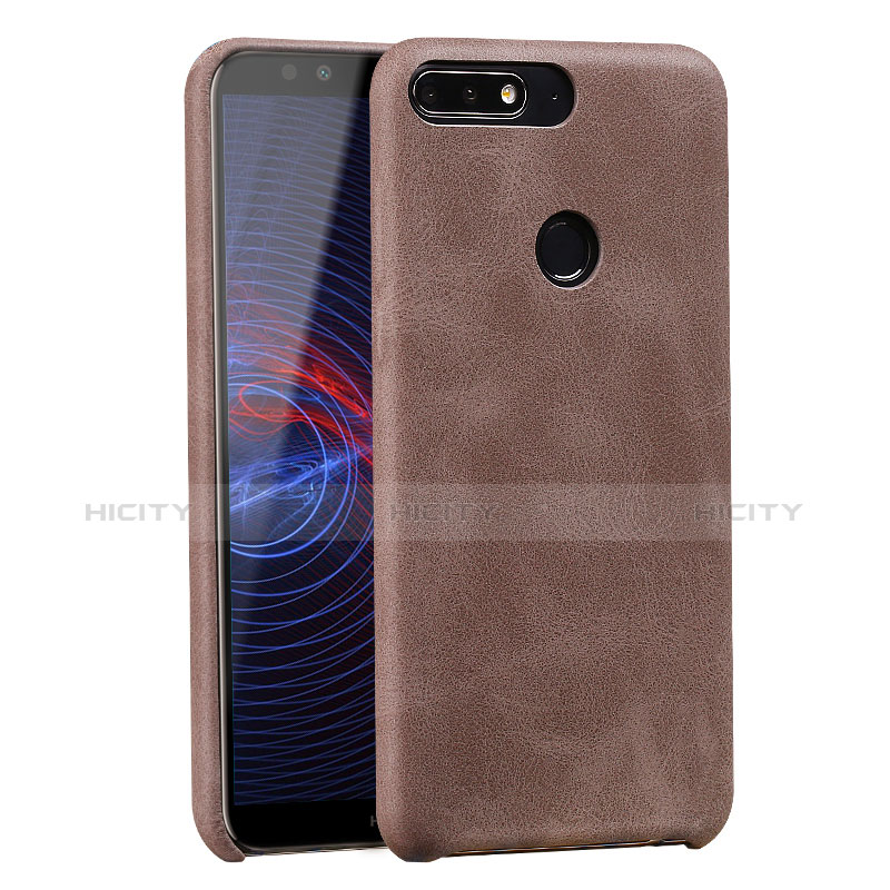 Custodia Lusso Pelle Cover per Huawei Honor 7C Marrone