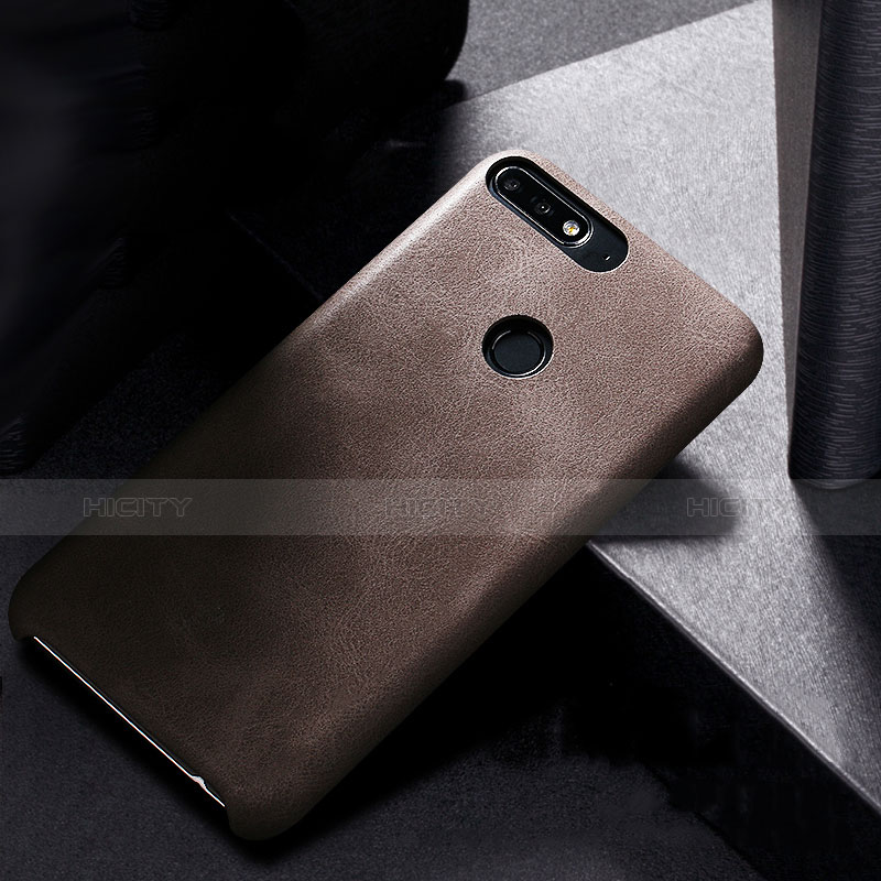 Custodia Lusso Pelle Cover per Huawei Honor 7C Marrone