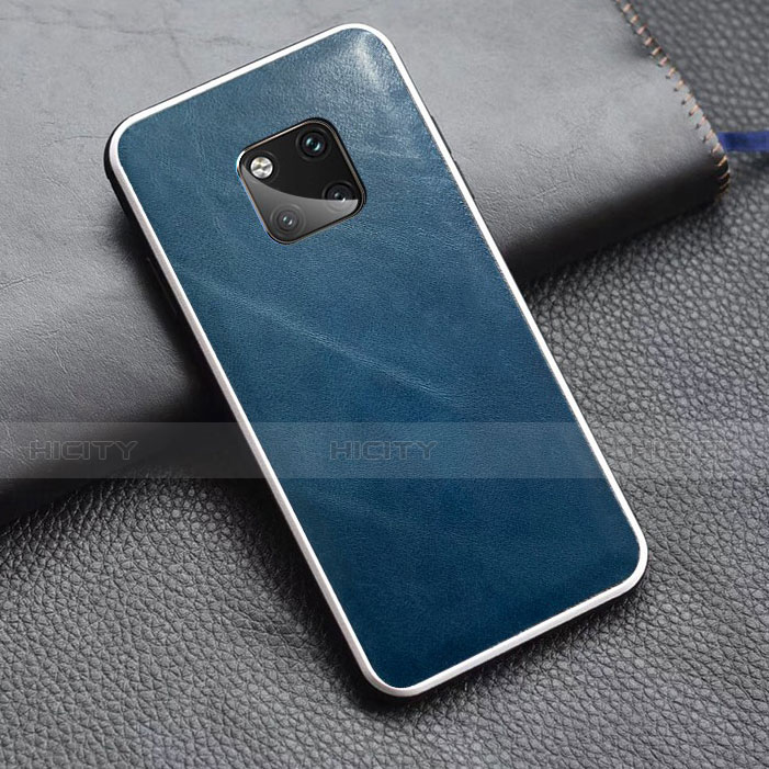 Custodia Lusso Pelle Cover per Huawei Mate 20 Pro Blu