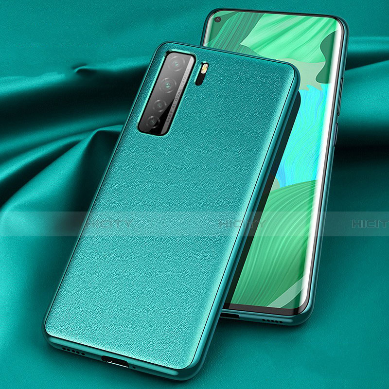 Custodia Lusso Pelle Cover per Huawei Nova 7 SE 5G Verde