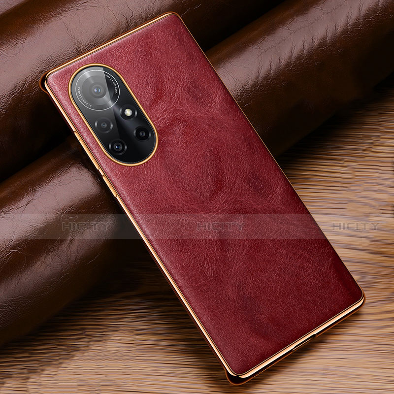 Custodia Lusso Pelle Cover per Huawei Nova 8 Pro 5G Rosso