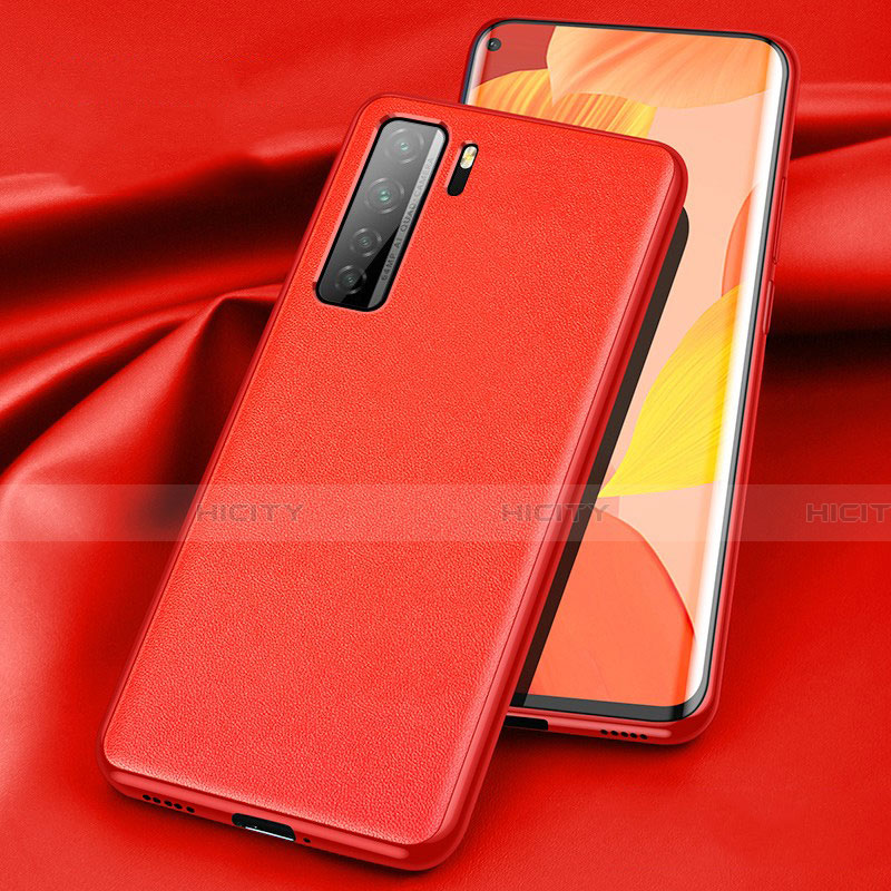 Custodia Lusso Pelle Cover per Huawei P40 Lite 5G Rosso
