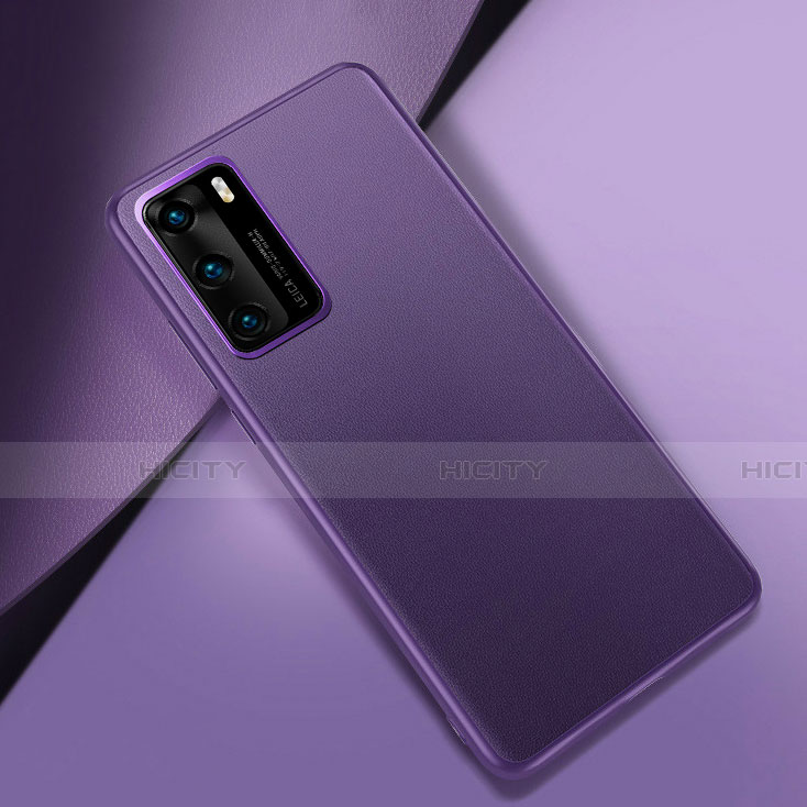 Custodia Lusso Pelle Cover per Huawei P40 Viola