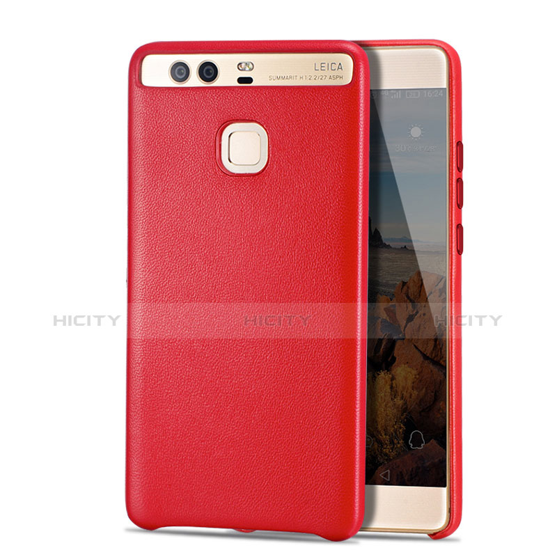 Custodia Lusso Pelle Cover per Huawei P9 Rosso