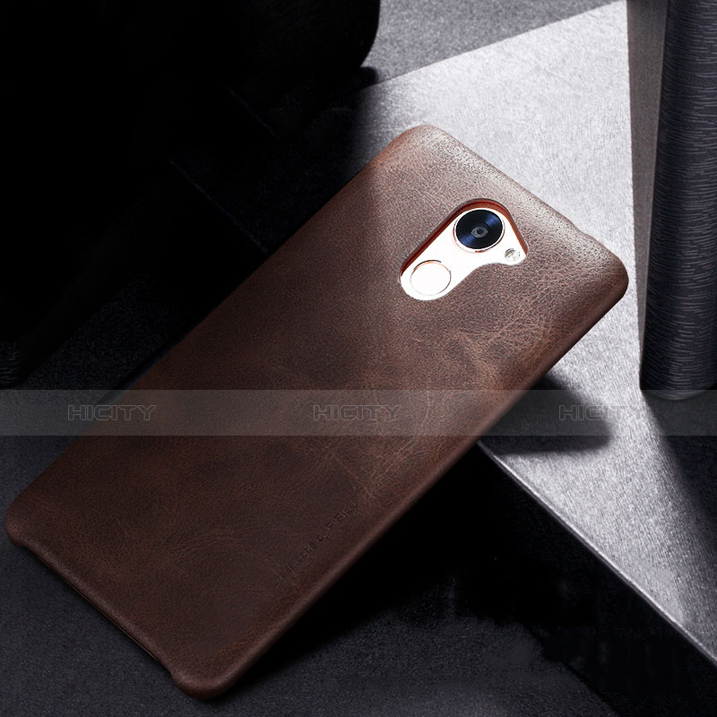 Custodia Lusso Pelle Cover per Huawei Y7 Prime Marrone