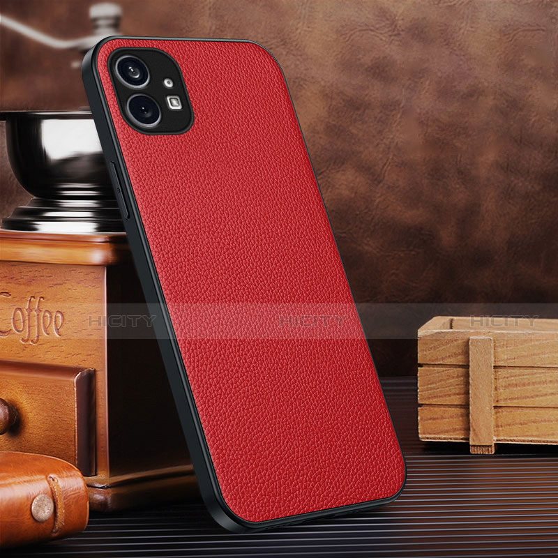 Custodia Lusso Pelle Cover per Nothing Phone 1 Rosso