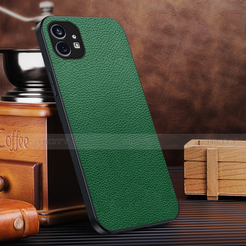 Custodia Lusso Pelle Cover per Nothing Phone 1 Verde