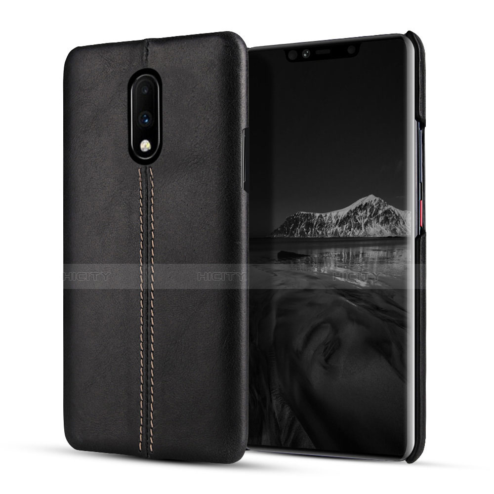 Custodia Lusso Pelle Cover per OnePlus 7 Nero