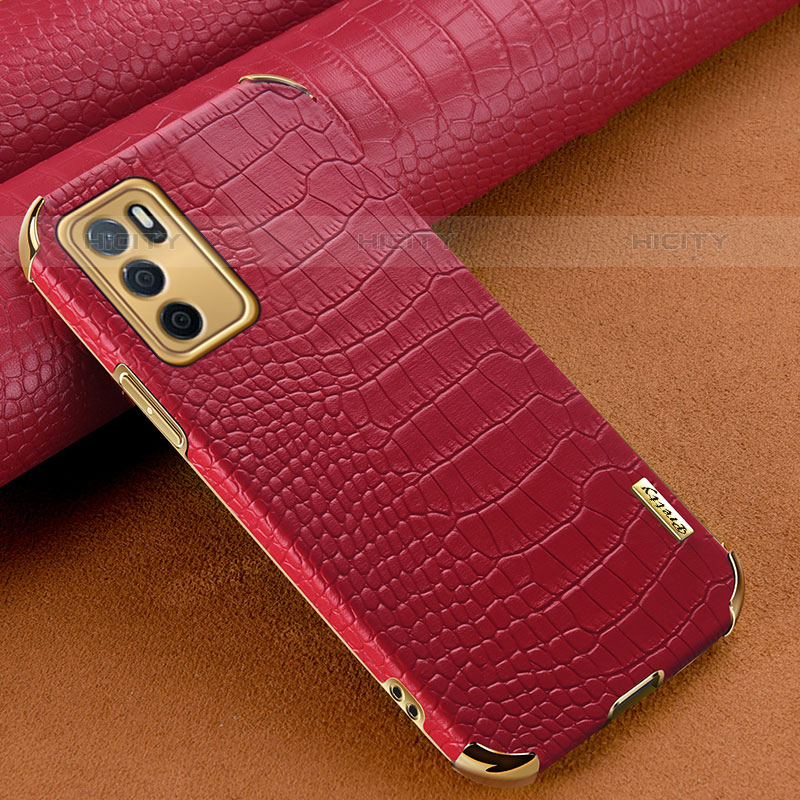 Custodia Lusso Pelle Cover per Oppo A16s Rosso