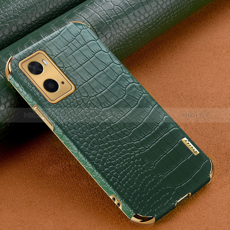 Custodia Lusso Pelle Cover per Oppo A36 Verde