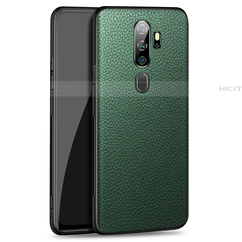 Custodia Lusso Pelle Cover per Oppo A5 (2020) Verde