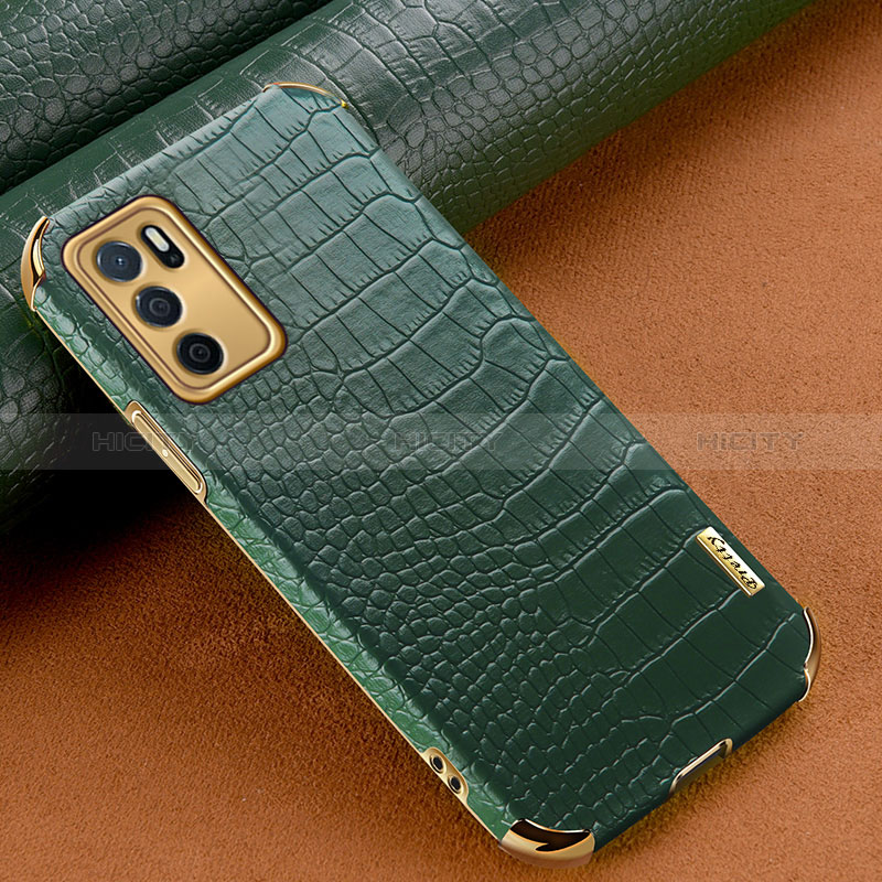 Custodia Lusso Pelle Cover per Oppo A54s Verde