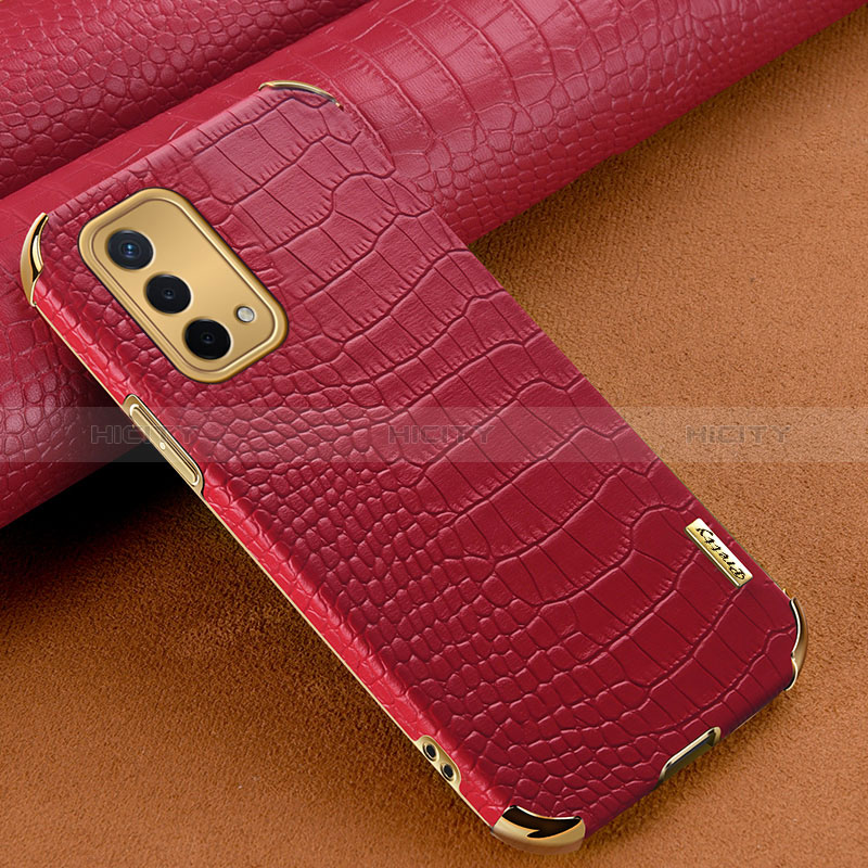 Custodia Lusso Pelle Cover per Oppo A74 5G Rosso