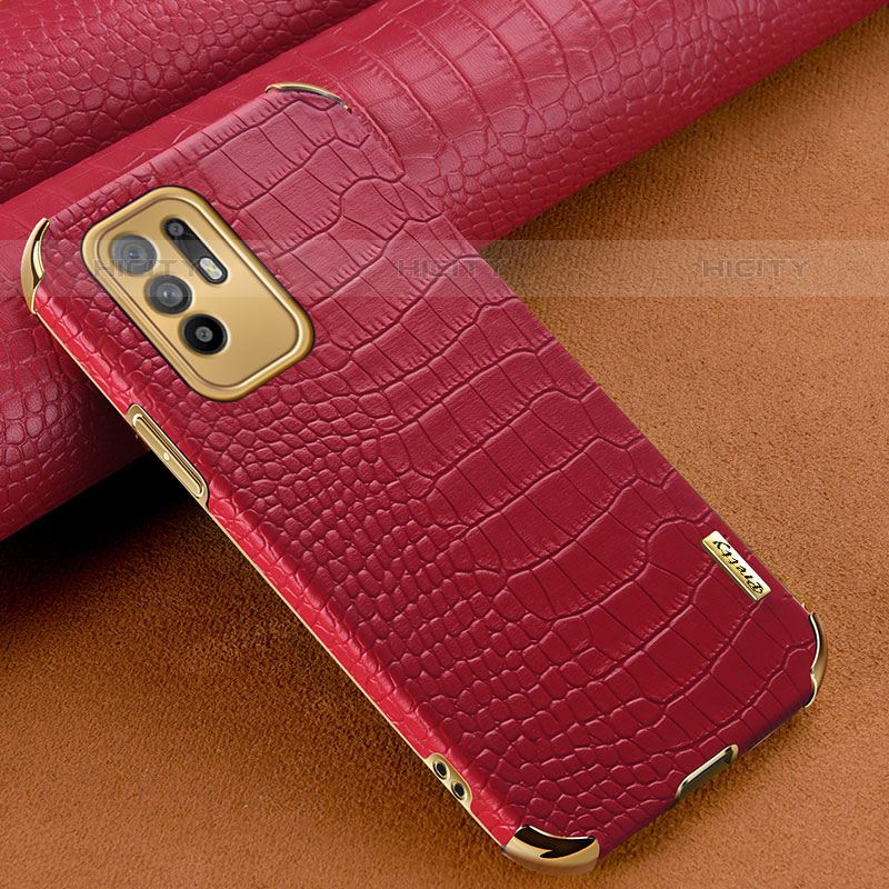 Custodia Lusso Pelle Cover per Oppo A94 5G Rosso