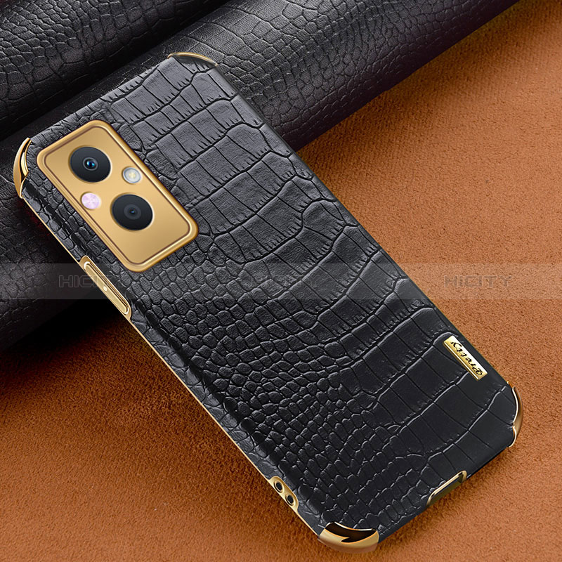 Custodia Lusso Pelle Cover per Oppo A96 5G Nero