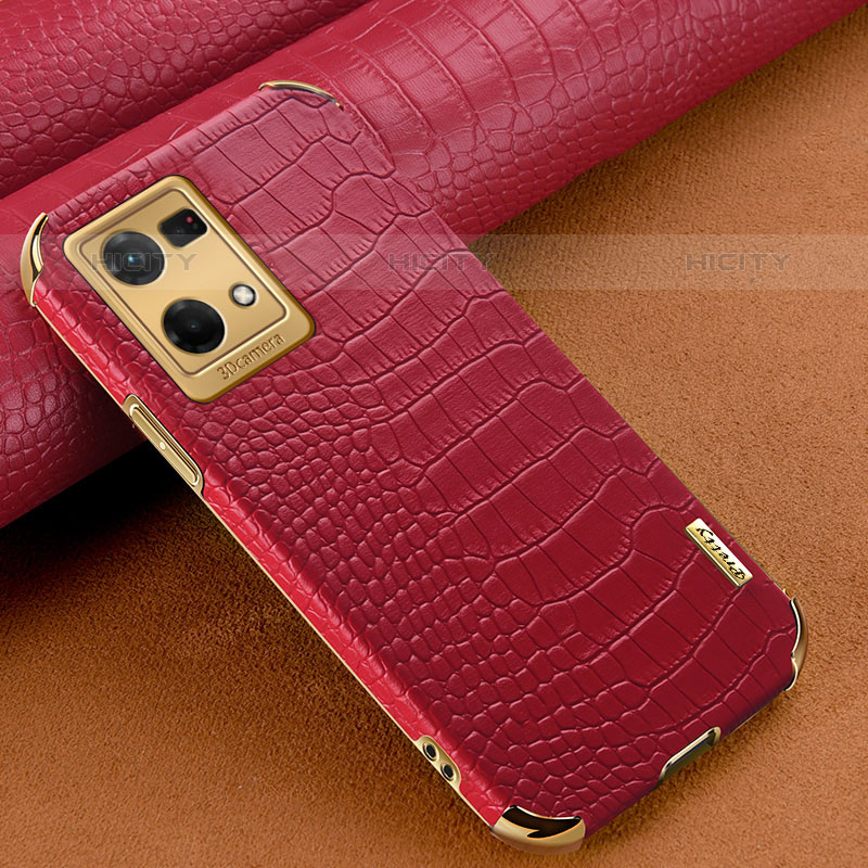 Custodia Lusso Pelle Cover per Oppo F21 Pro 4G Rosso