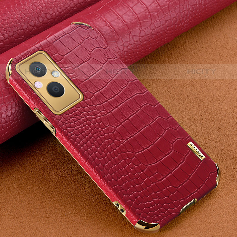 Custodia Lusso Pelle Cover per Oppo F21 Pro 5G Rosso