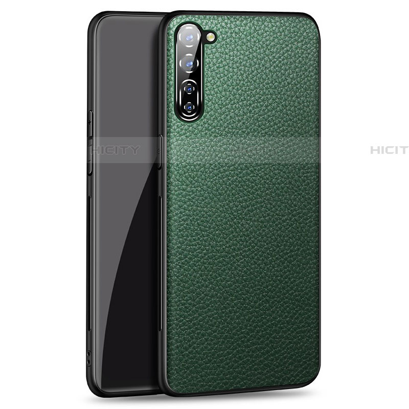 Custodia Lusso Pelle Cover per Oppo Find X2 Lite Verde