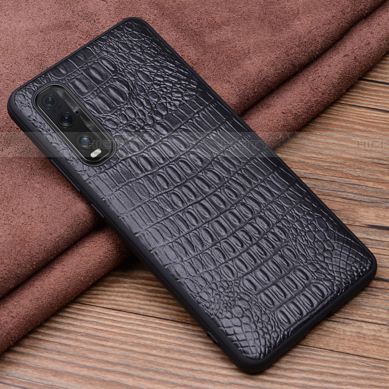 Custodia Lusso Pelle Cover per Oppo Find X2 Nero