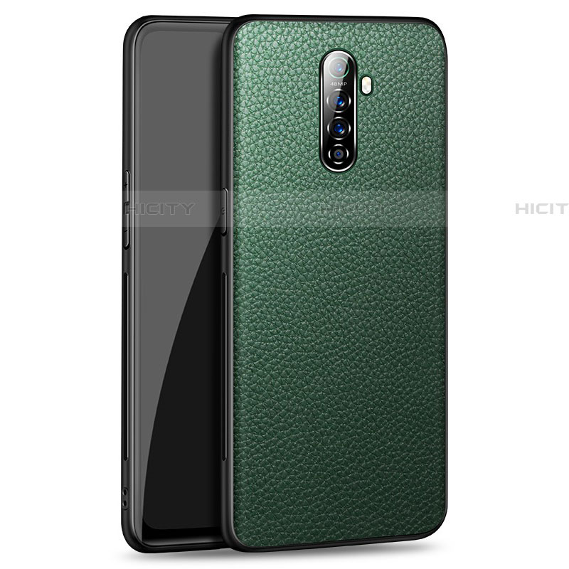 Custodia Lusso Pelle Cover per Oppo Reno Ace Verde