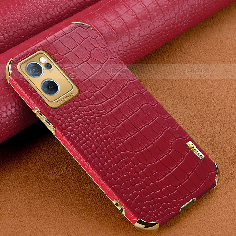 Custodia Lusso Pelle Cover per Oppo Reno7 5G Rosso