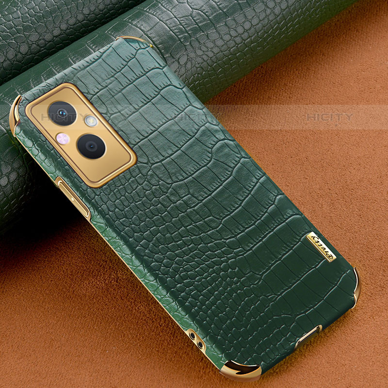 Custodia Lusso Pelle Cover per Oppo Reno7 Lite 5G Verde