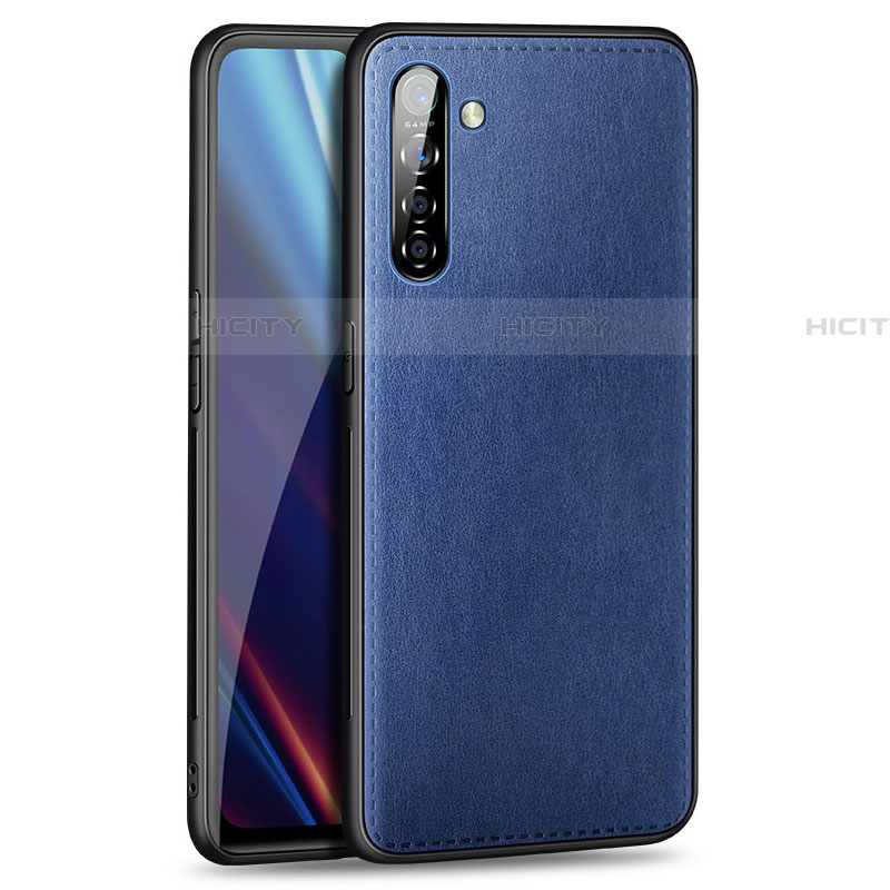 Custodia Lusso Pelle Cover per Realme X2 Blu