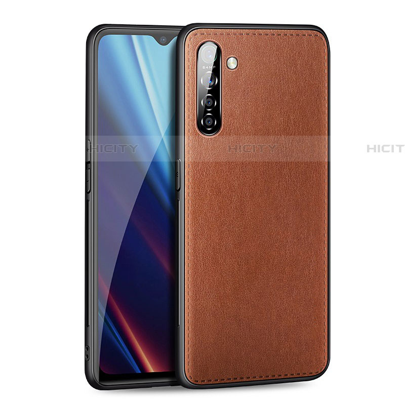 Custodia Lusso Pelle Cover per Realme X2 Marrone