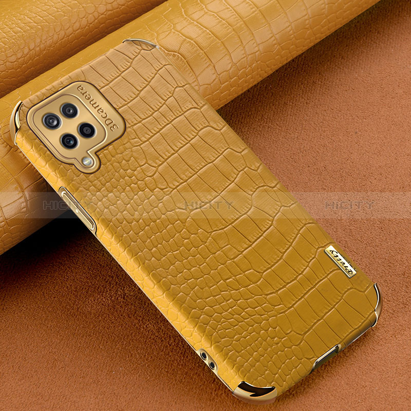 Custodia Lusso Pelle Cover per Samsung Galaxy A12 Giallo