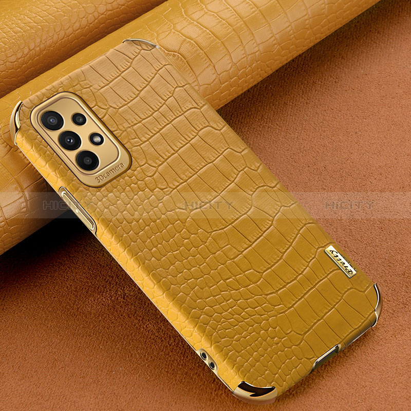 Custodia Lusso Pelle Cover per Samsung Galaxy A23 5G Giallo