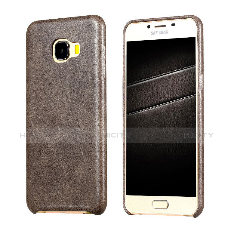 Custodia Lusso Pelle Cover per Samsung Galaxy C7 SM-C7000 Marrone