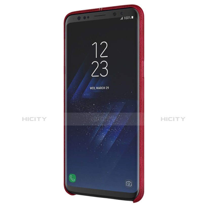 Custodia Lusso Pelle Cover per Samsung Galaxy S9 Plus Rosso