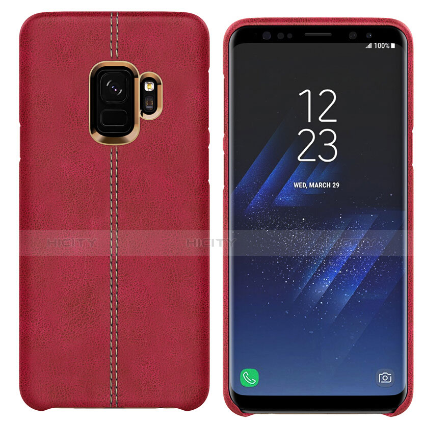 Custodia Lusso Pelle Cover per Samsung Galaxy S9 Rosso