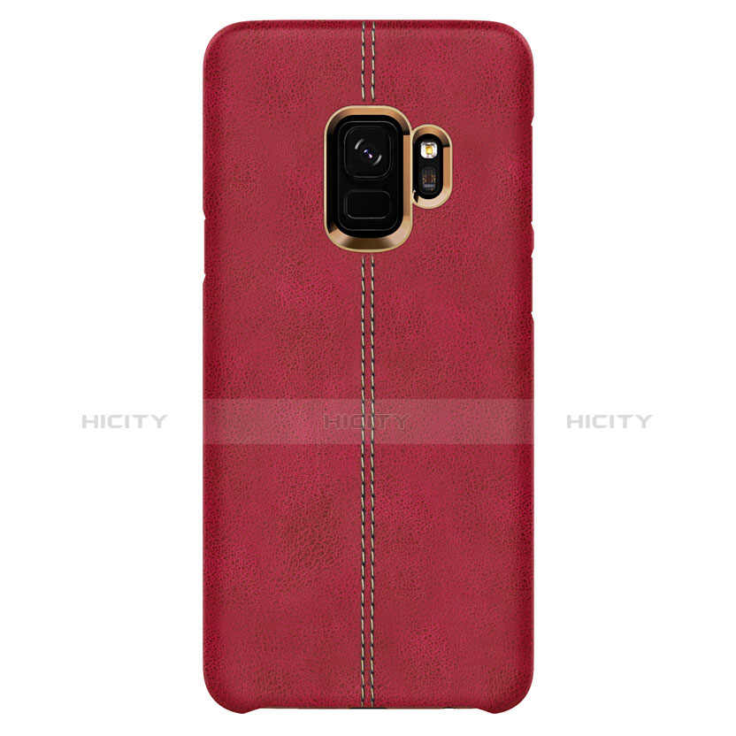 Custodia Lusso Pelle Cover per Samsung Galaxy S9 Rosso