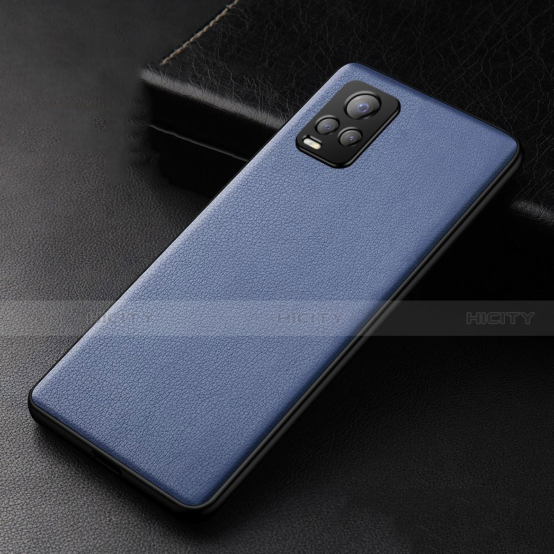 Custodia Lusso Pelle Cover per Vivo V20 Pro 5G Blu