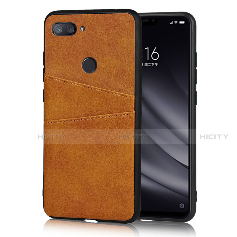 Custodia Lusso Pelle Cover per Xiaomi Mi 8 Lite Arancione