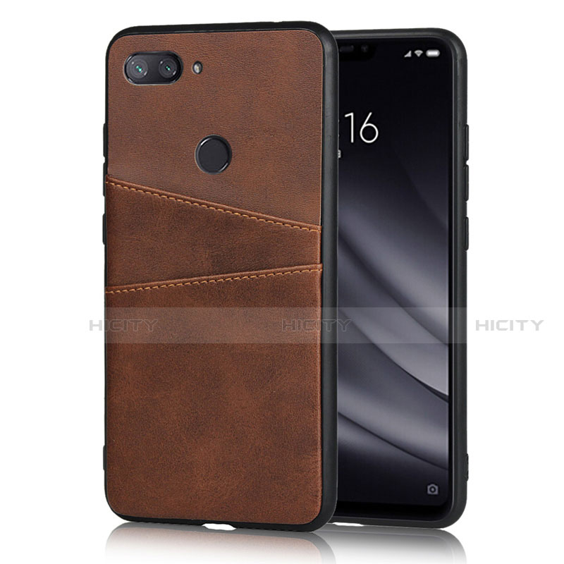 Custodia Lusso Pelle Cover per Xiaomi Mi 8 Lite Marrone