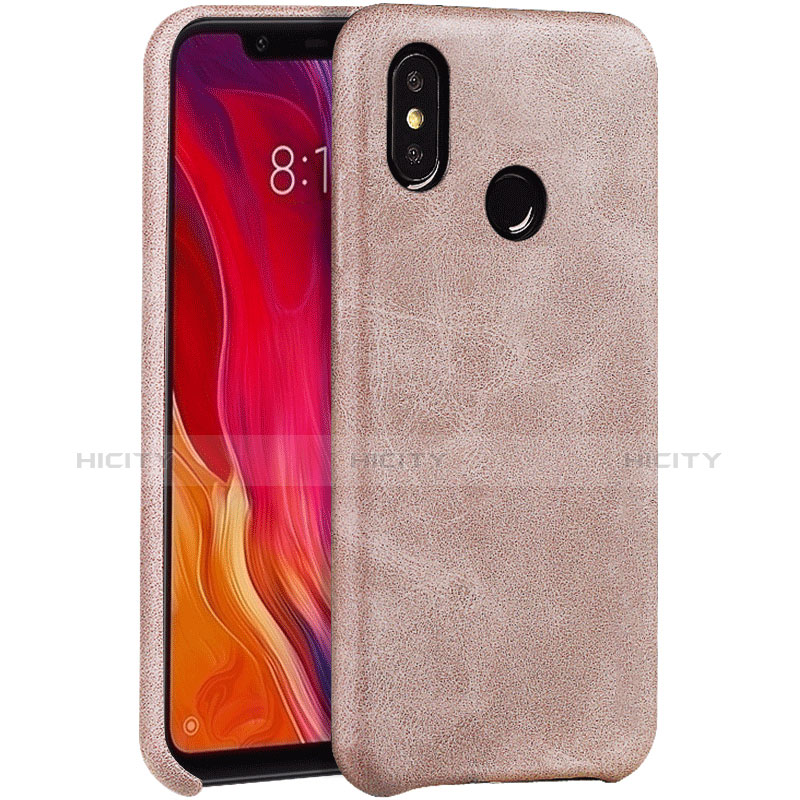 Custodia Lusso Pelle Cover per Xiaomi Mi 8 Oro Rosa