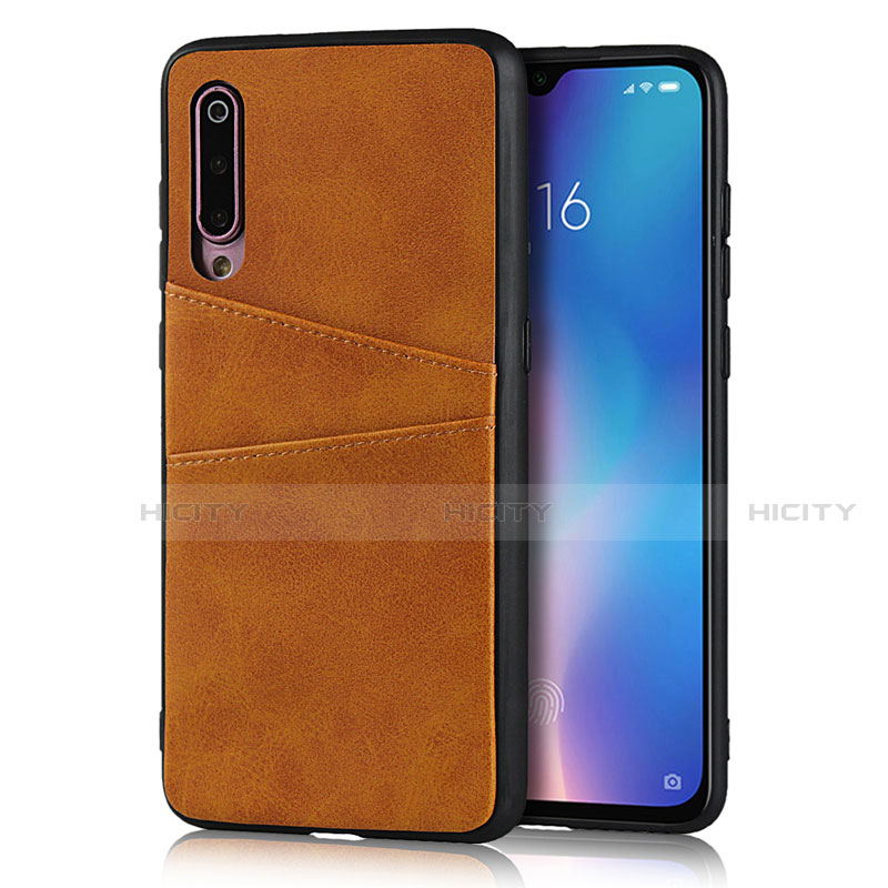 Custodia Lusso Pelle Cover per Xiaomi Mi 9 Arancione