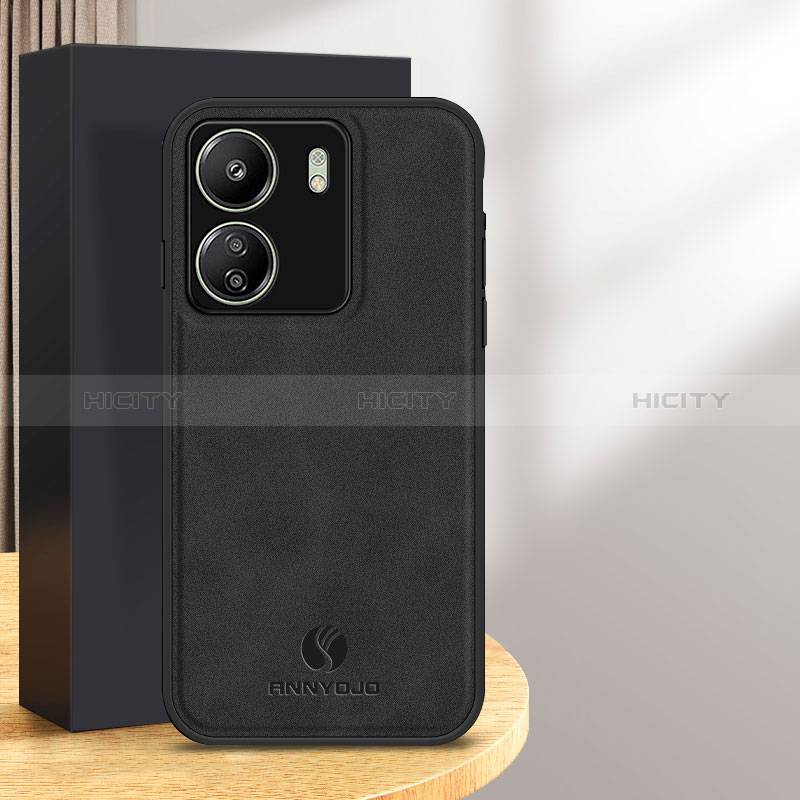 Custodia Lusso Pelle Cover per Xiaomi Poco C65 Nero