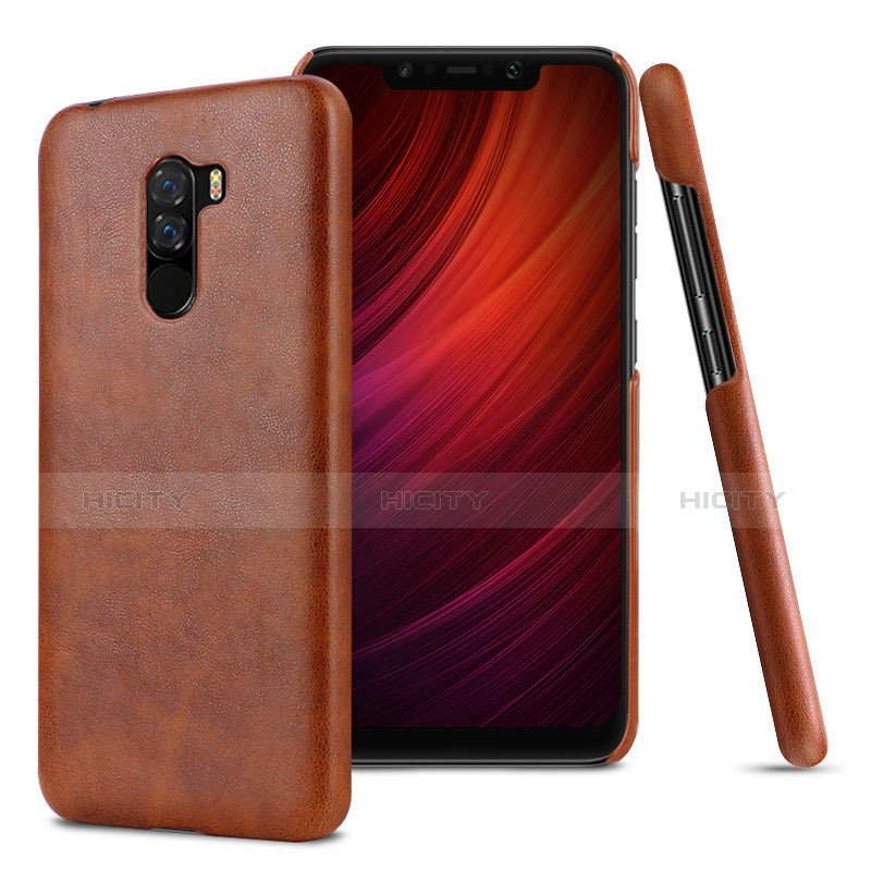 Custodia Lusso Pelle Cover per Xiaomi Pocophone F1 Marrone